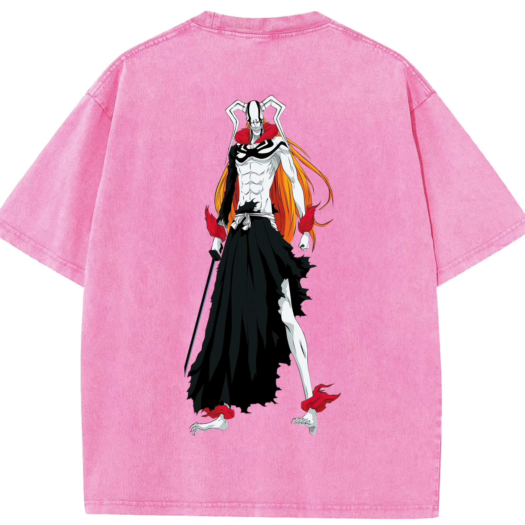（画像用） ブリーチ 黒崎一護（くろさき いちご）BLEACH Kurosaki Ichigo 綿100% ヴィンテージ風 半袖Tシャツ（背面プリント）